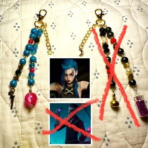 Arcane Inspired Powder Jinx Keychain Purse Bag Charm Keychain